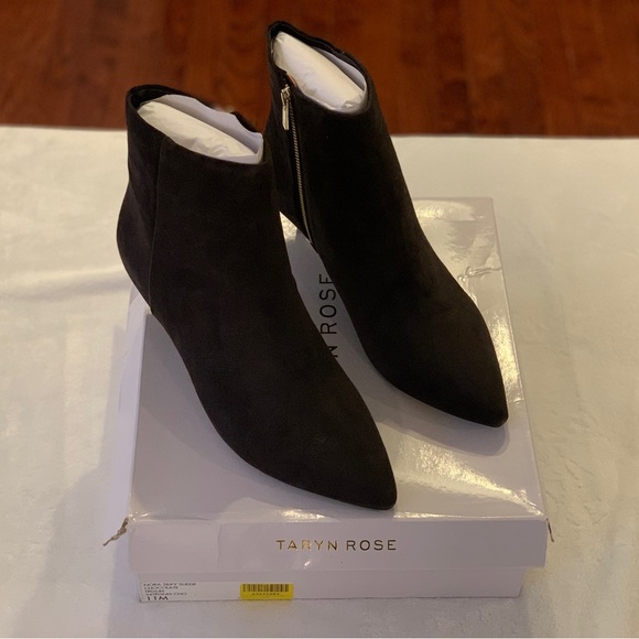 Taryn Rose New "Nora Silky Suede" Chocolate (Dark Brown)  Booties, Size 11! - Picture 2 of 9